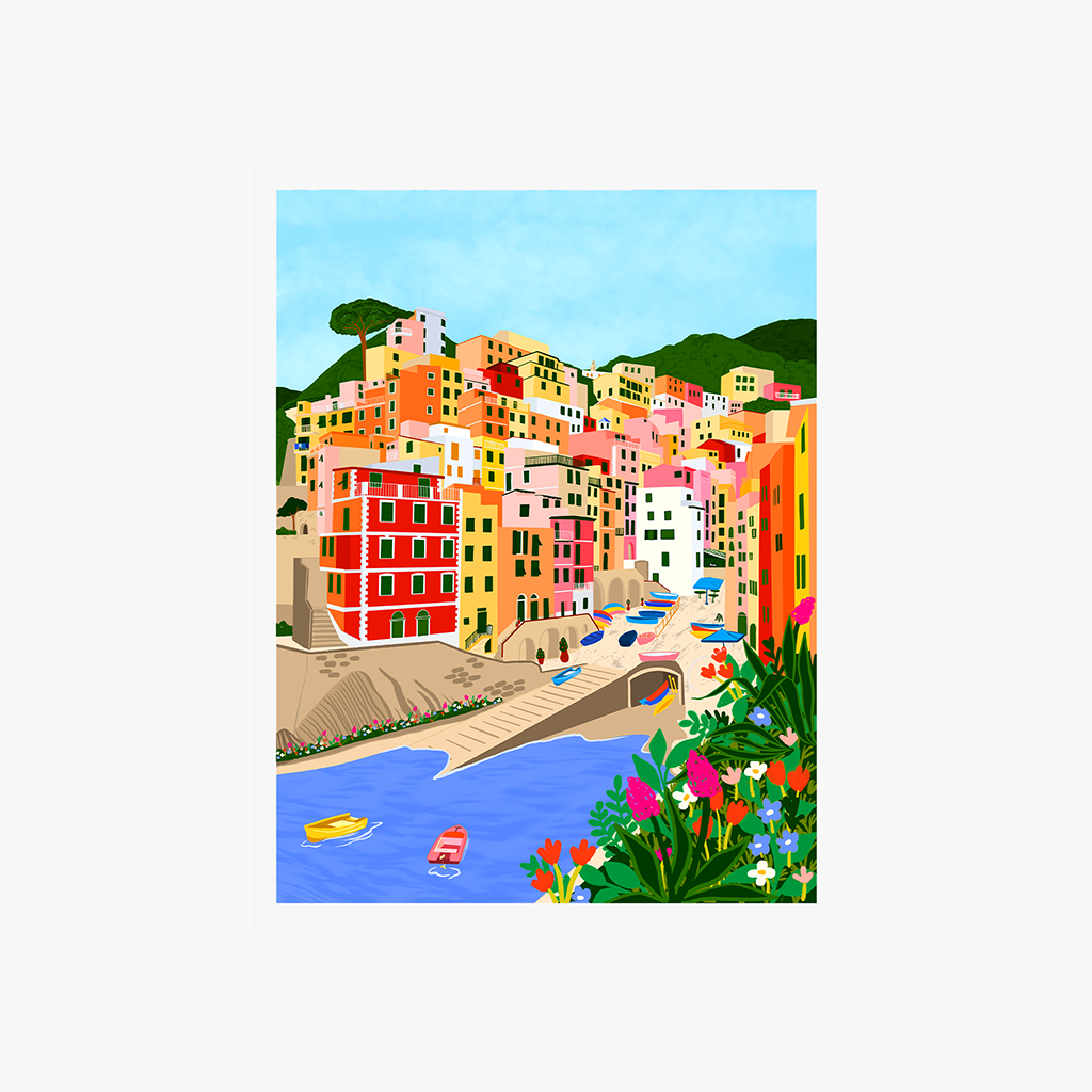 Sunset in Cinque Terre Art Print