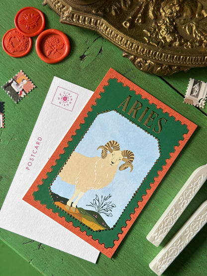 Aries | Zodiac Postcard