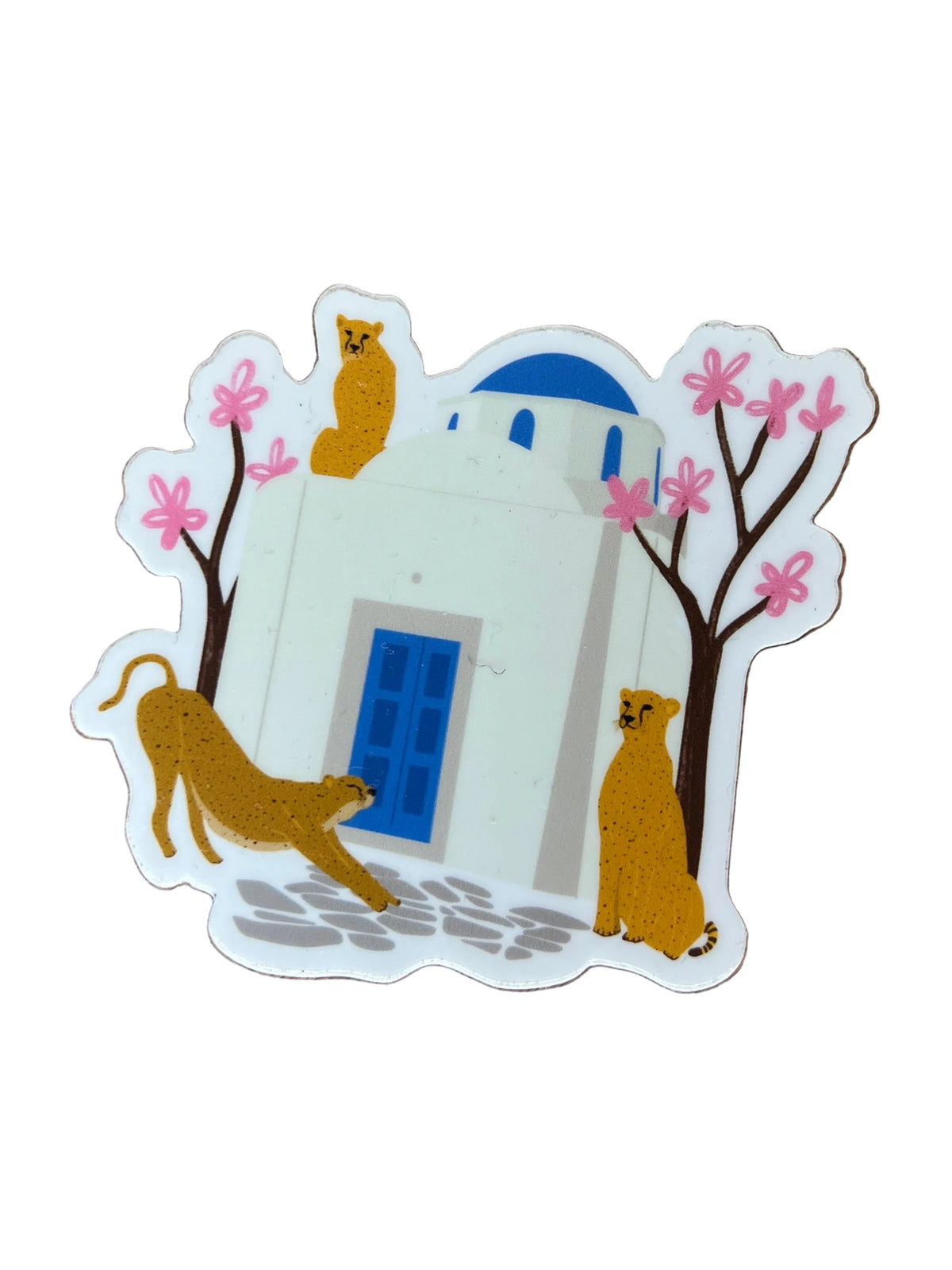 Cheetah in Greece Sticker