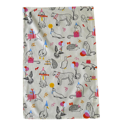 Party Animals Tea Towel