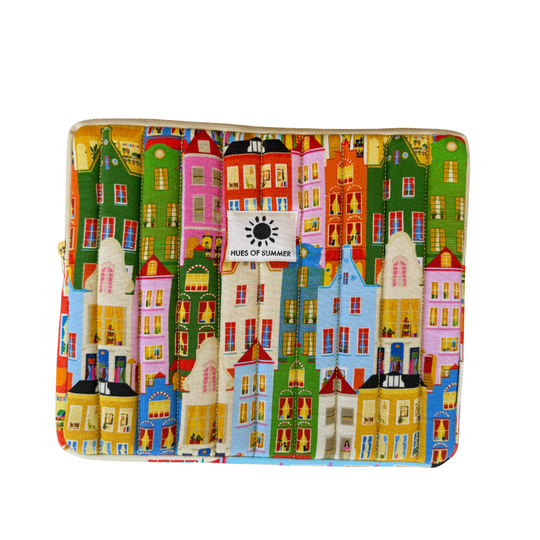 Amsterdam Sleeve – gold-quilted padded tablet sleeve | Hues of Summer