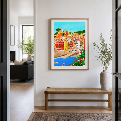 Sunset in Cinque Terre Art Print