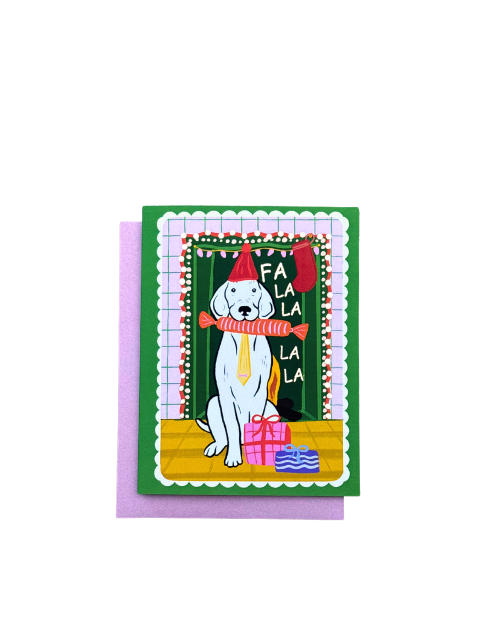 Greeting Card | Fa La La Dog