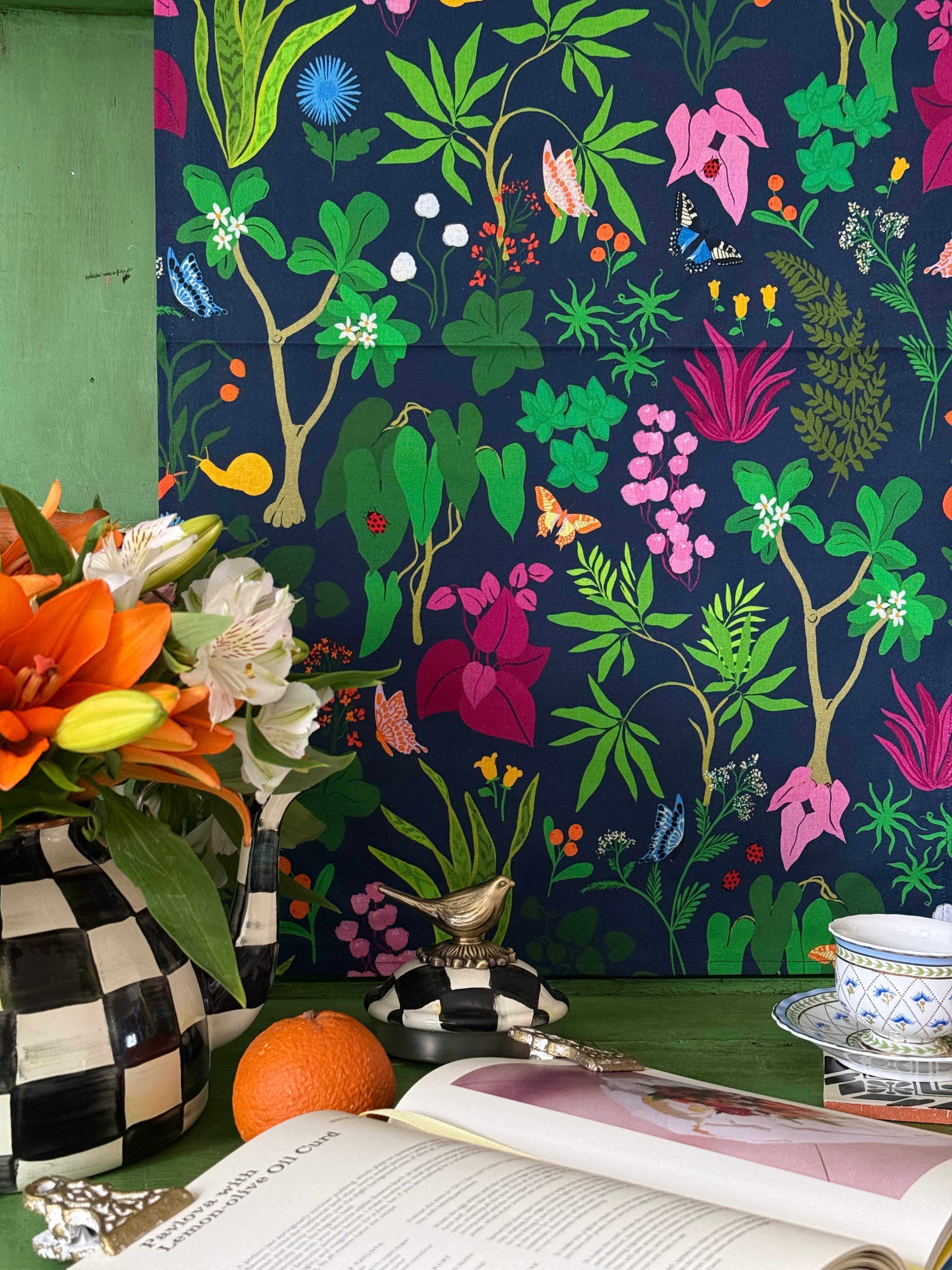 Bugs and Blooms Tea Towel